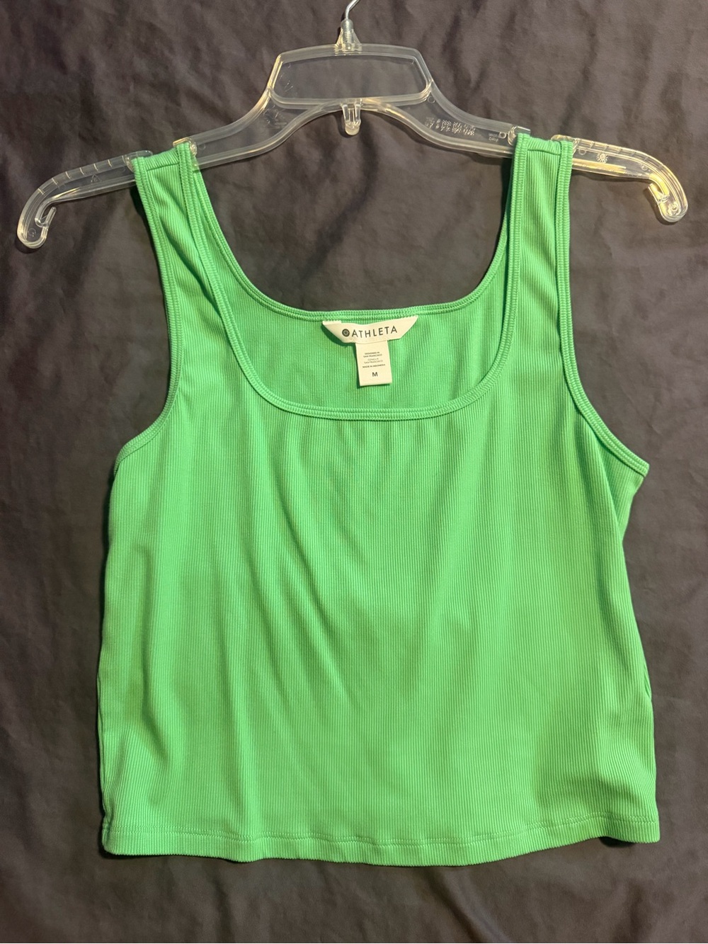 Athleta Bright Green Ribbed Scoop-Neck Tank